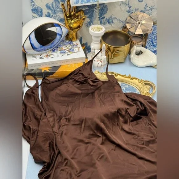 🆕 RAT & BOA 🧿 NWT Deia Slinky Little Brown Jersey Dress, Sz L US 8 - Picture 12 of 15